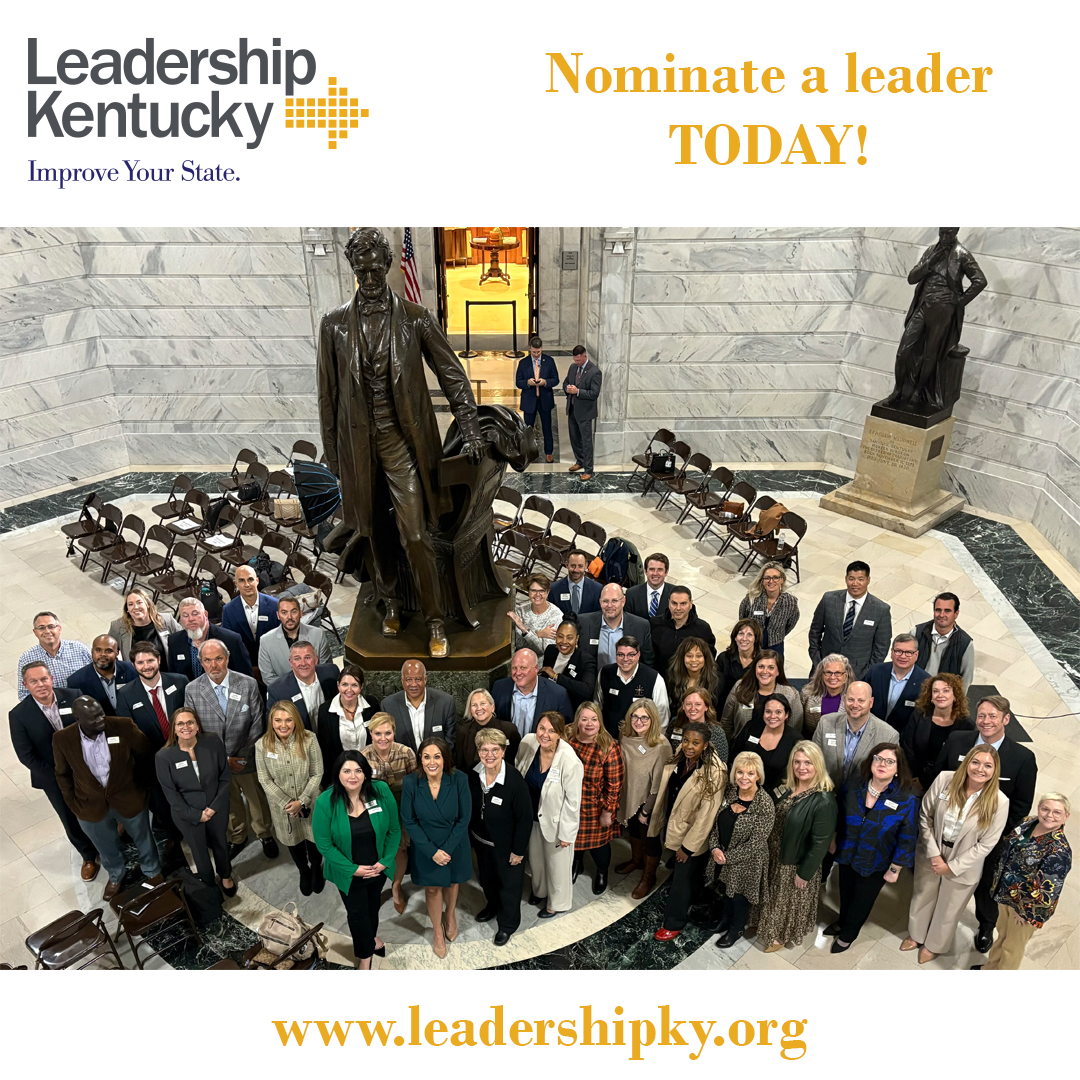 Graphic asking alumni to nominate a leader.